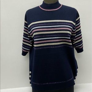 Parisian Mock Neck Short-sleeve Sweater